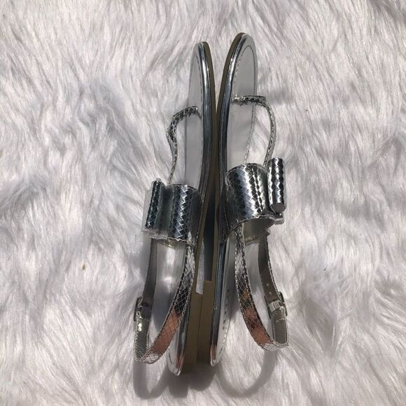 A.N.A. Senna Silver Bow Slingback Flat San… - Picture 3 of 9